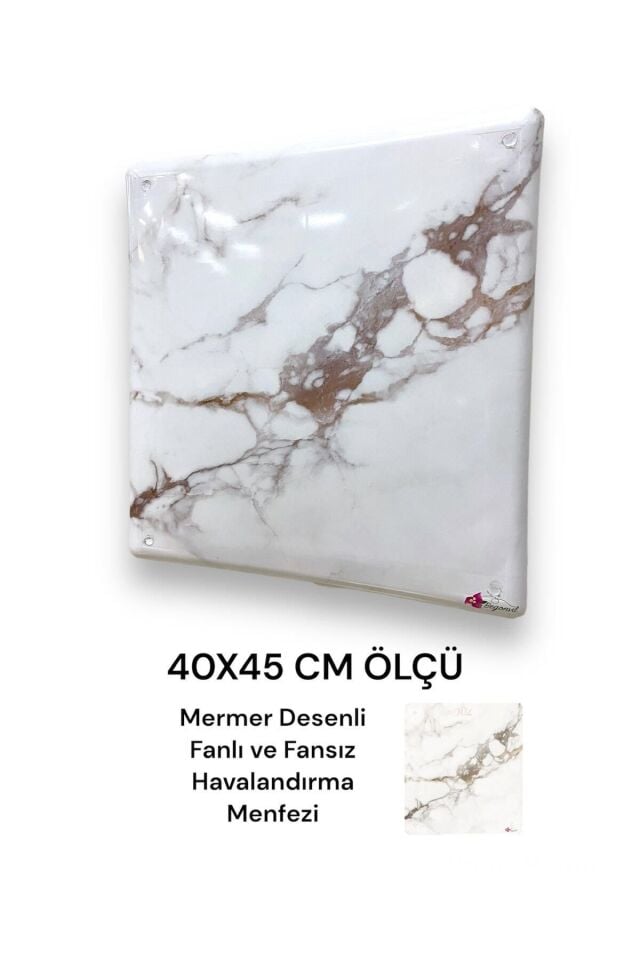 40x45 Cm Kahverengi Mermer Desenli Plastik Banyo Wc Havalandırma Menfezi