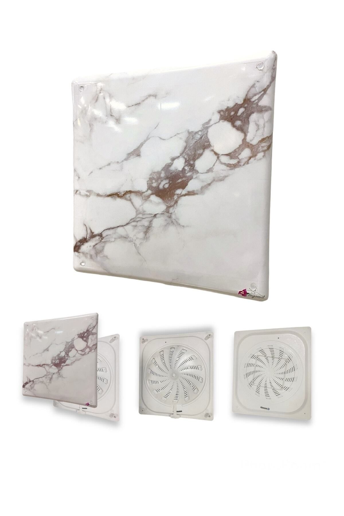 40x45 Cm Kahverengi Mermer Desenli Plastik Banyo Wc Havalandırma Menfezi