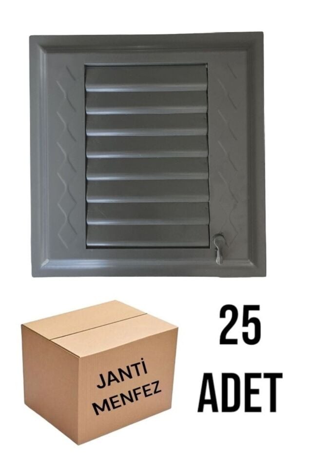 25 Adet - Janti Menfez Siyah 45x45 Banyo & Wc Havalandırma Menfezi