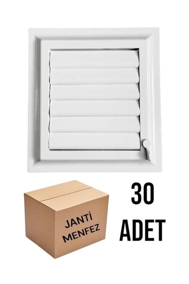 30 Adet - Janti Menfez Beyaz 35x35 Banyo & Wc Havalandırma Menfezi