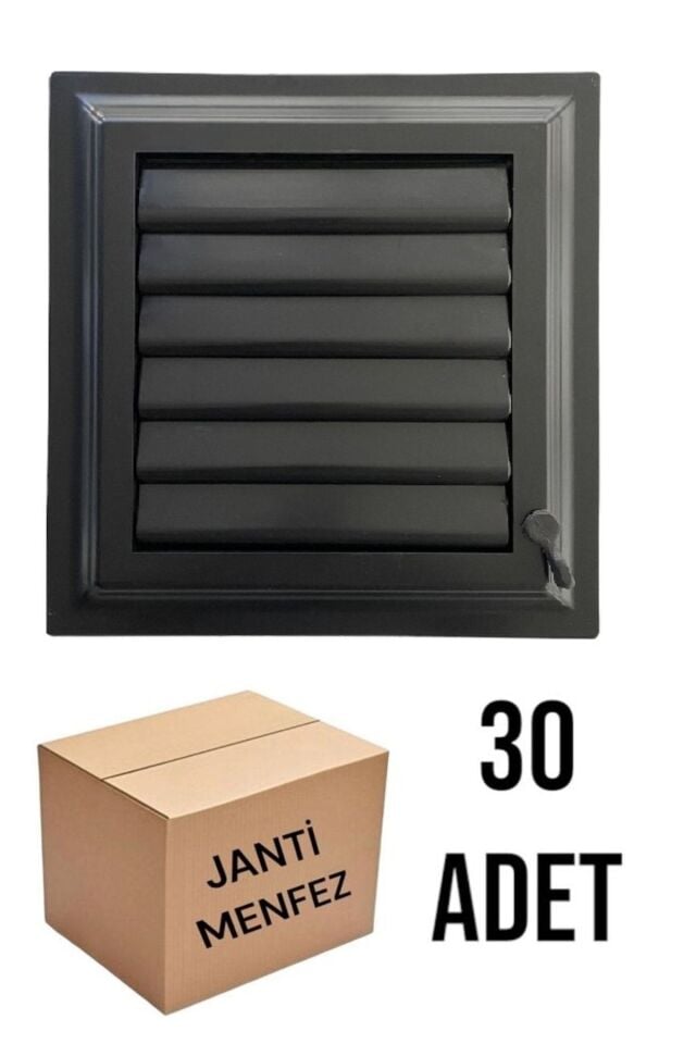 30 Adet - Janti Menfez Siyah 35x35 Banyo & Wc Havalandırma Menfezi