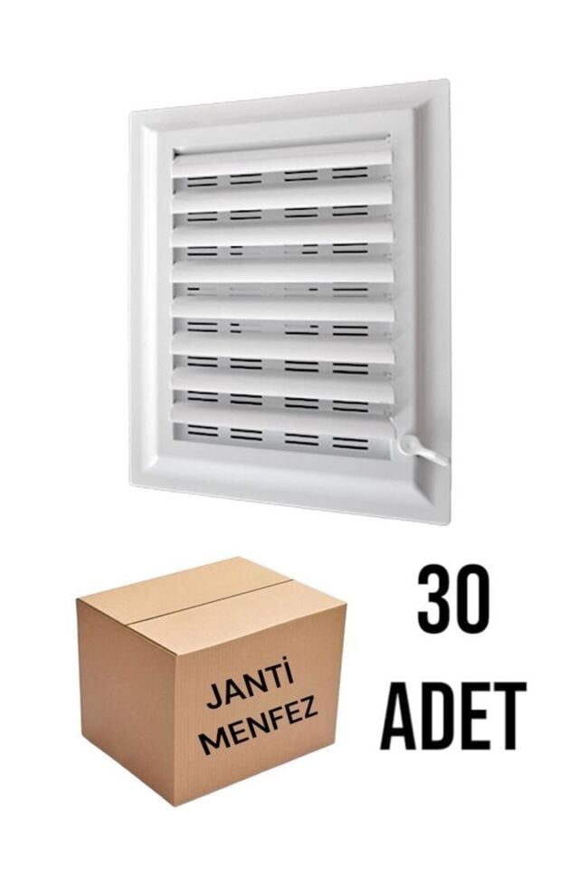 30 Adet - Janti Menfez Beyaz 35x45 Banyo & Wc Havalandırma Menfezi